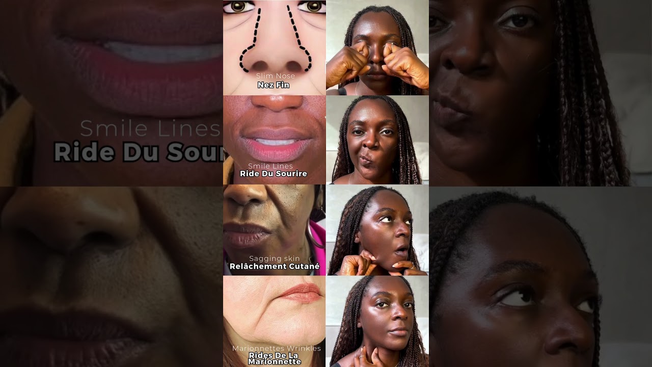 Massage du visage pour éliminer les rides et raffermir la peau #faceyoga #skincare #facefitness