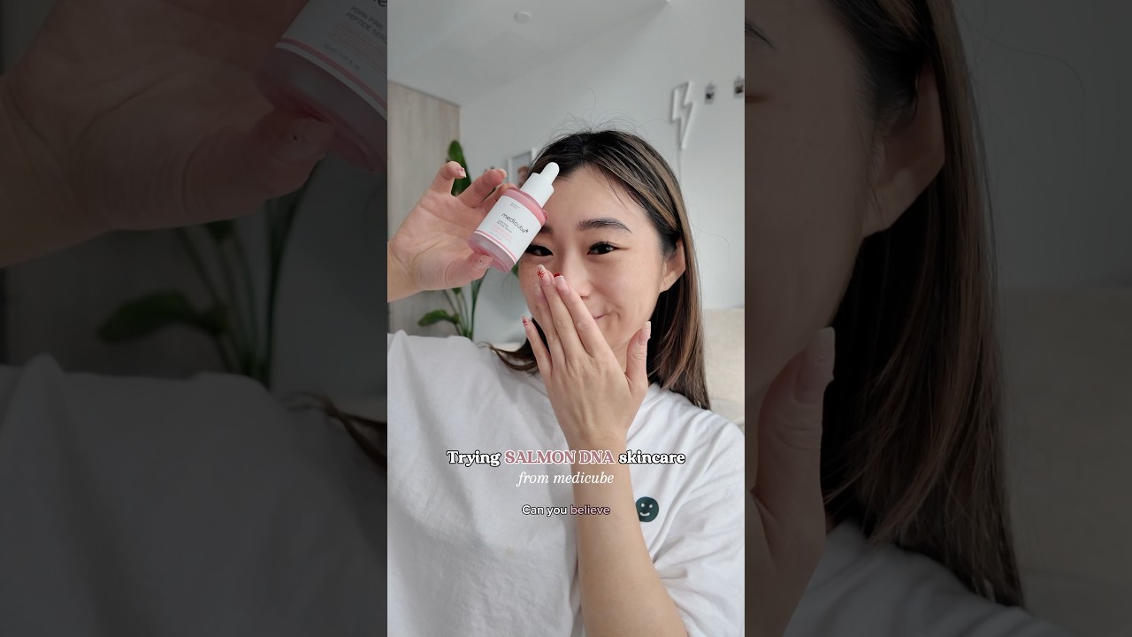 Trying salmon DNA skincare 😳 ​⁠@medicube_global_official #skincare #koreanskincare #pdrn #skin