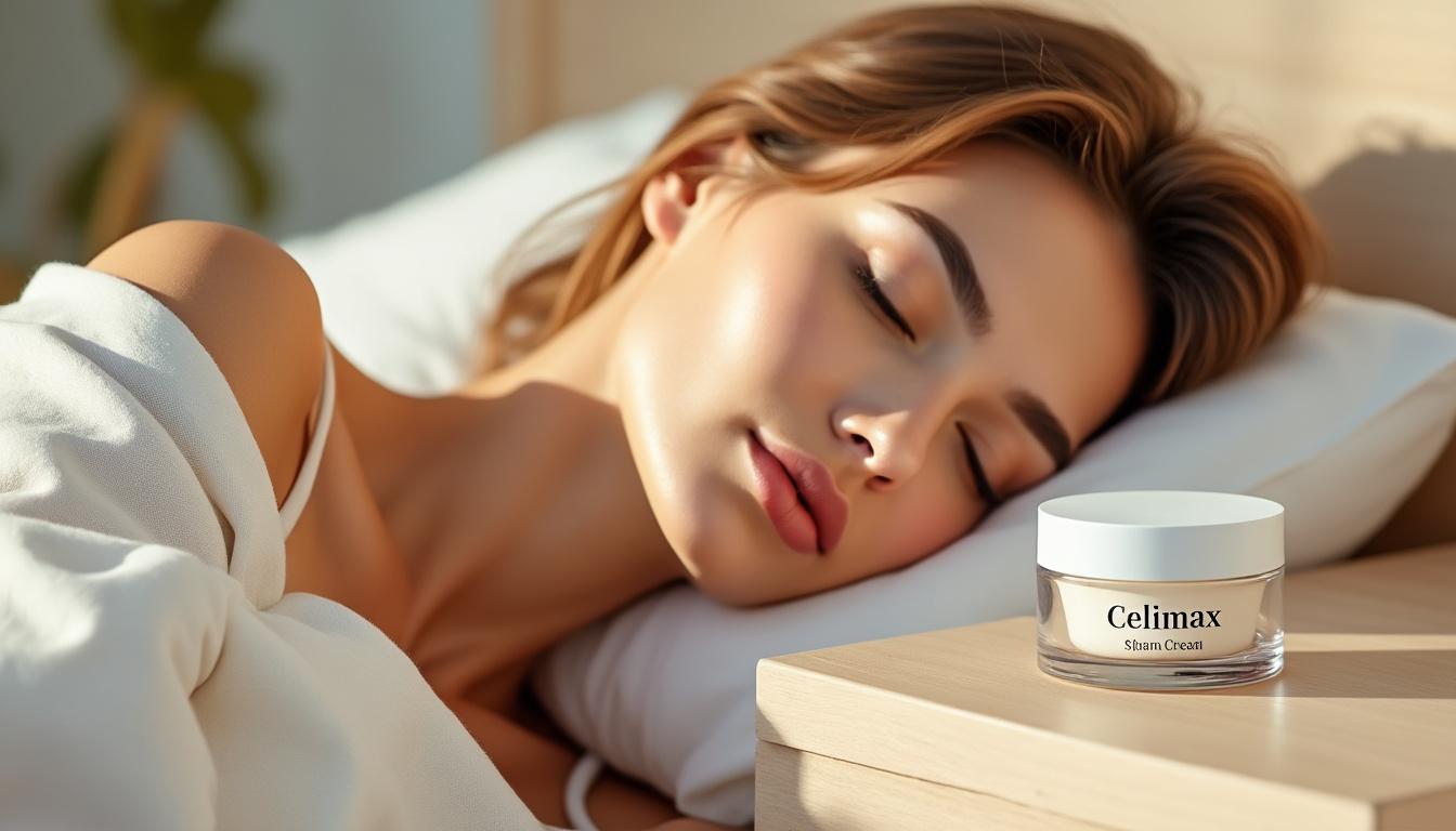 découvrez la crème anti-âge de celimax qui renouvelle intensément votre peau pendant votre sommeil pour un teint frais et rajeuni au réveil.